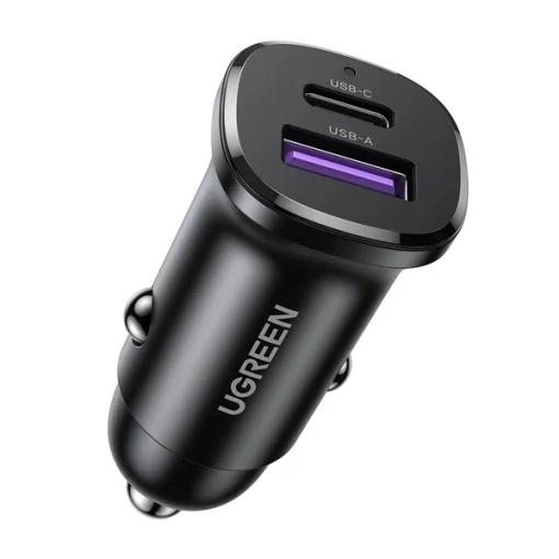 Incarcator auto UGREEN EC305, USB/USB-C, 30W, Negru