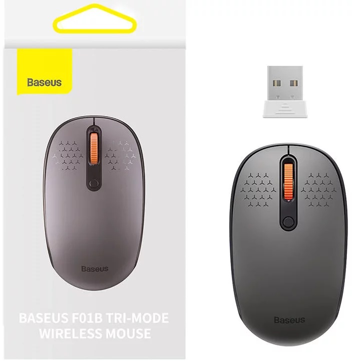 Mouse universal Baseus F01A 2.4G, Wireless, USB, 1600 DPI, 3 Butoane, Dark Gray