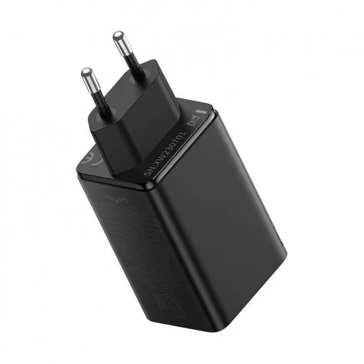 Incarcator retea Baseus GaN6 Pro, 65W, 2x USB si 2x USB-C, Fast Charge, Cablu USB-C la USB-C inclus, Negru 3 Incarcator retea Baseus GaN6 Pro, 65W, 2x USB si 2x USB-C, Fast Charge, Cablu USB-C la USB-C inclus, Negru - imagine 3