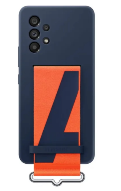Husa de protectie Samsung Silicone Cover with Strap pentru Galaxy A53 5G, Navy