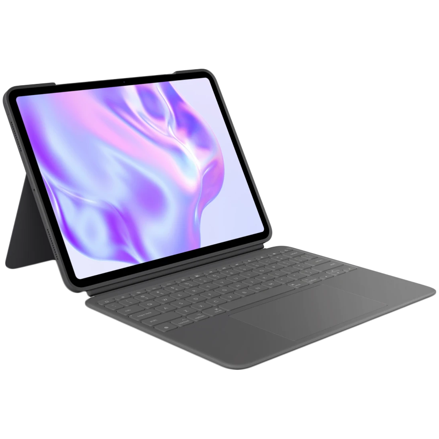 Husa cu tastatura iluminata pentru tableta, Logitech, Combo Touch, grafit, 13 inch, compatibil cu iPad
