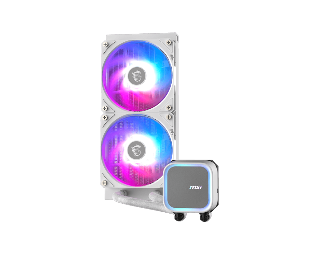 Racire apa set MSI MAG CoreLiquid A13 240, alb, 2 ventilatoare, iluminare multicolora 2 Racire apa set MSI MAG CoreLiquid A13 240, alb, 2 ventilatoare, iluminare multicolora - imagine 2