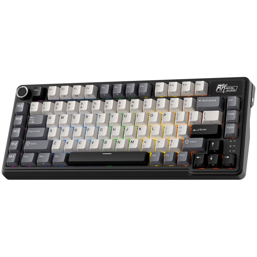 Tastatura Gaming Royal Kludge RK-L75, Beige switch, iluminare RGB, Wired, Wireless 2.4Ghz, Bluetooth Multicolor 2 Tastatura Gaming Royal Kludge RK-L75, Beige switch, iluminare RGB, Wired, Wireless 2.4Ghz, Bluetooth Multicolor - imagine 2