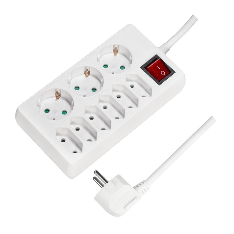 Prelungitor Logilink LPS201, 3x Schuko, 6x Europlug, 1.5m Alb