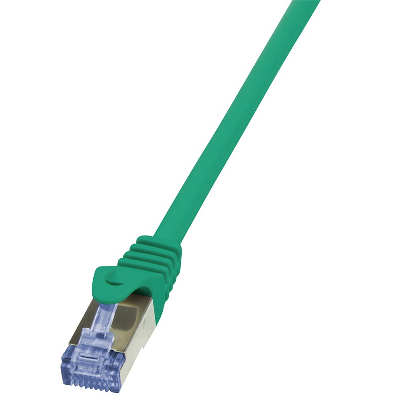 Cablu S/FTP LOGILINK Cat6a, LSZH, cupru, 0.25 m, verde, AWG26, dublu ecranat CQ3015S