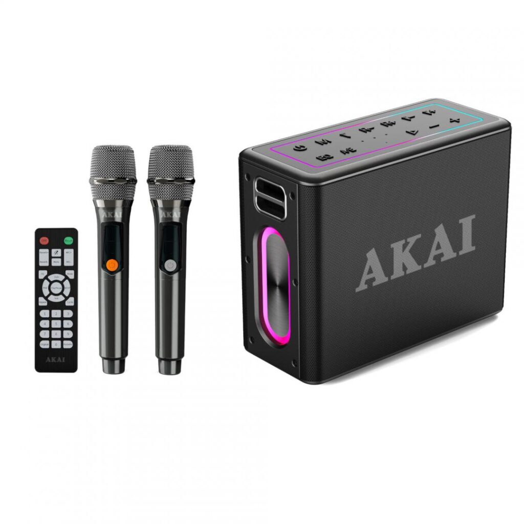 Boxa portabila AKAI ABTSW-120, 80W, Bluetooth, TWS, USB, Aux In, IPX6, Negru