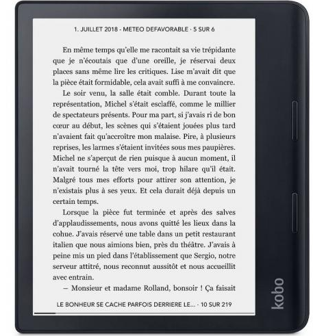Cititor de carti electronice, KOBO, SAGE 8″, 32 GB, Wi-Fi, Rezistent la apa, Negru
