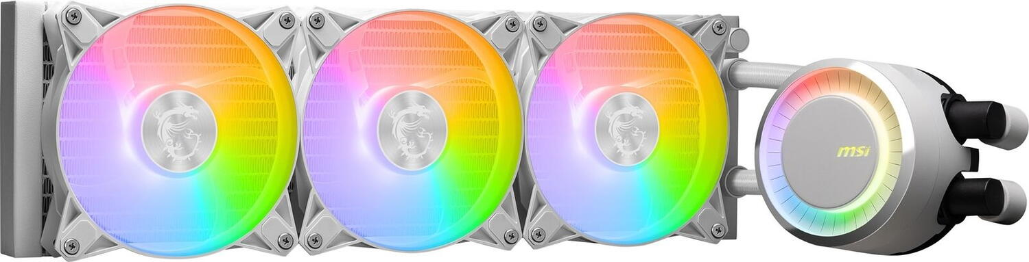 Cooler MSI MAG CORELIQUID E360 WHITE, Racire cu lichid, AIO 360mm, RGB, Intel/ AMD, Alb 4 Cooler MSI MAG CORELIQUID E360 WHITE, Racire cu lichid, AIO 360mm, RGB, Intel/ AMD, Alb - imagine 4