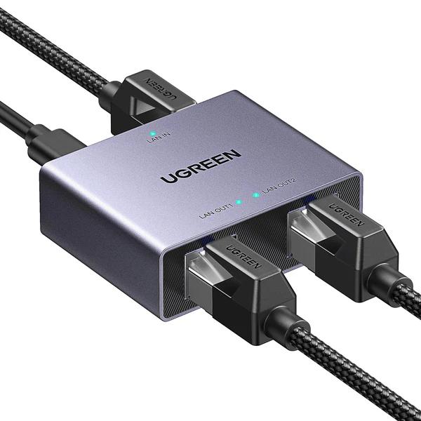 Adaptor splitter Ethernet UGREEN NW301, 2 porturi, 1000Mbps, 45x56x19mm