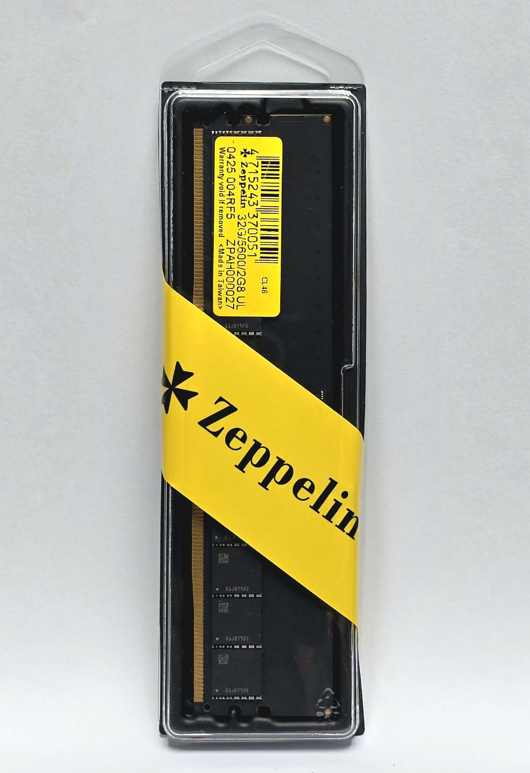 Memorie DDR Zeppelin, DDR5 32GB frecventa 5600 MHz, 1 modul, retail 1 Memorie DDR Zeppelin, DDR5 32GB frecventa 5600 MHz, 1 modul, retail