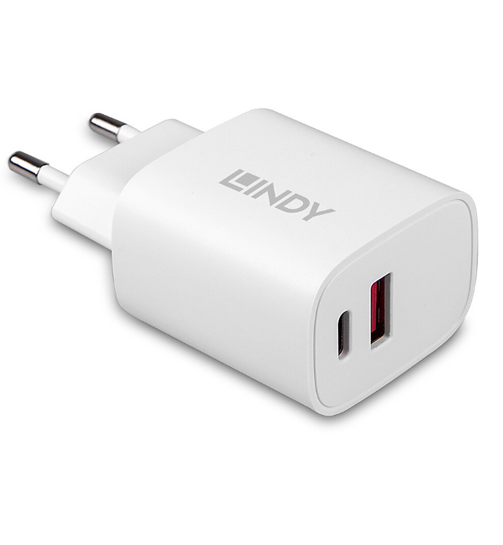 Incarcator retea, Lindy, 12V, 3A, USB/USB-C, Alb