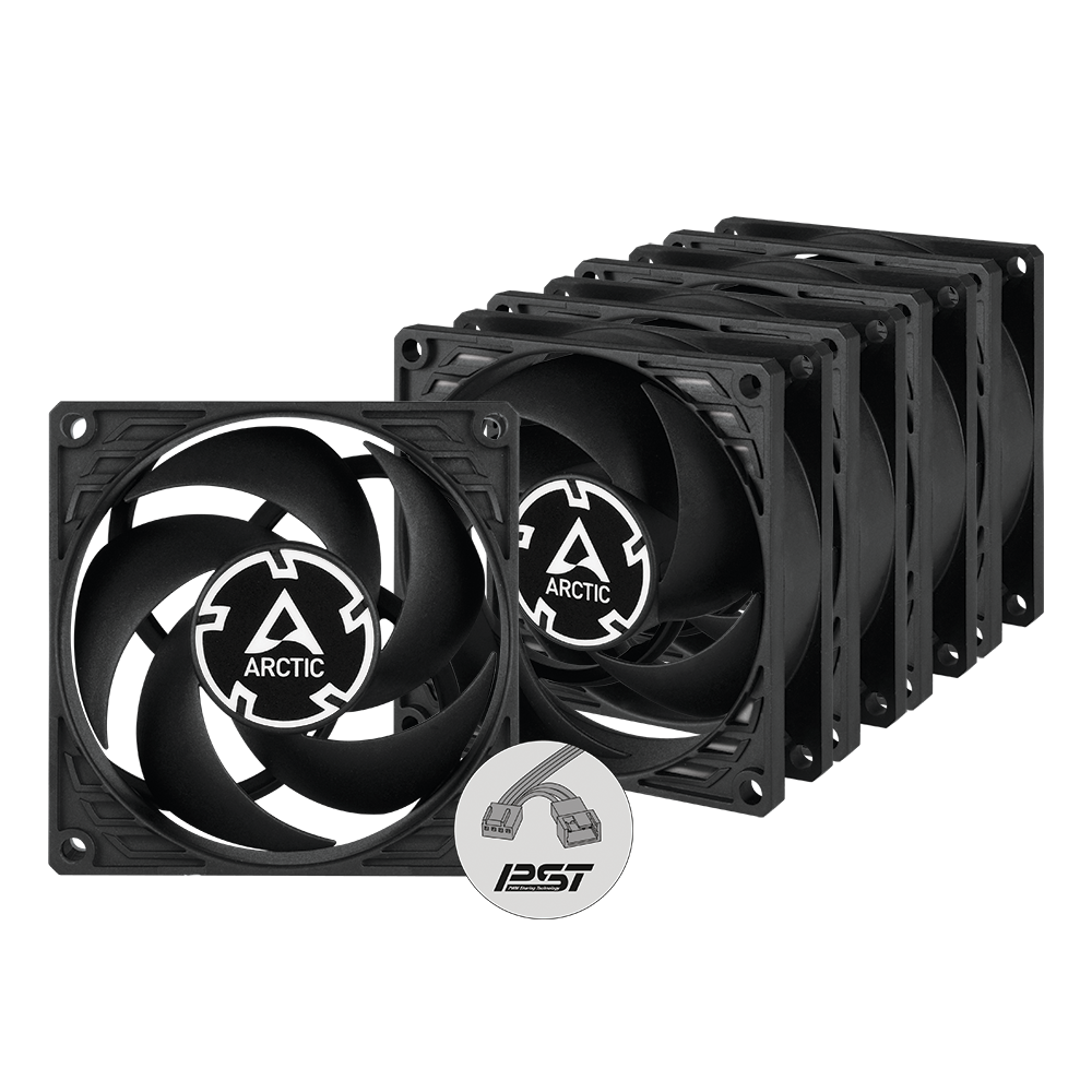 Ventilator ARCTIC P8 PWM PST, pachet 5 ventilatoare, Negru 2 Ventilator ARCTIC P8 PWM PST, pachet 5 ventilatoare, Negru - imagine 2