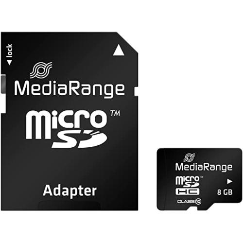 Card de memorie MediaRange micro SDHC 8Gb clasa 10 cu adaptor SD