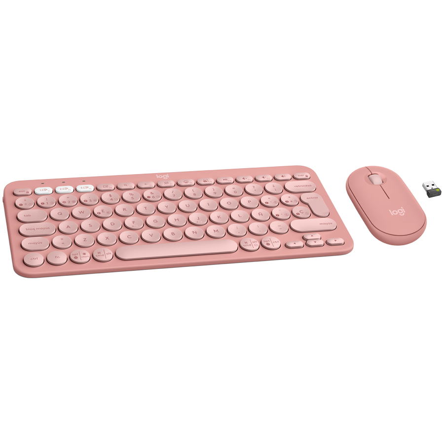 Kit tastatura + mouse Pebble 2 Combo, Tonal Rose