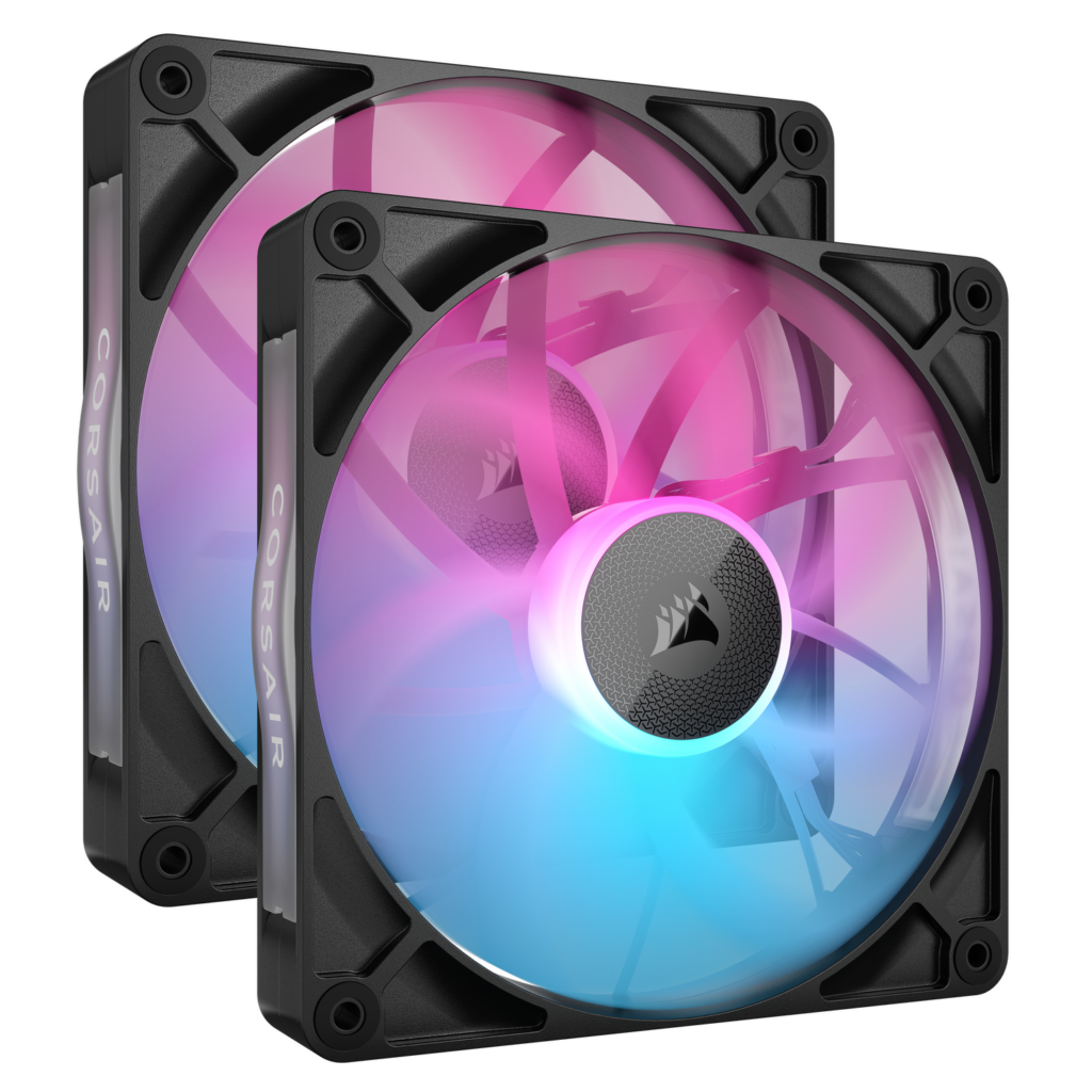 Ventilator Corsair iCUE LINK RX140 RGB, 140mm PWM, Twin Pack, Negru