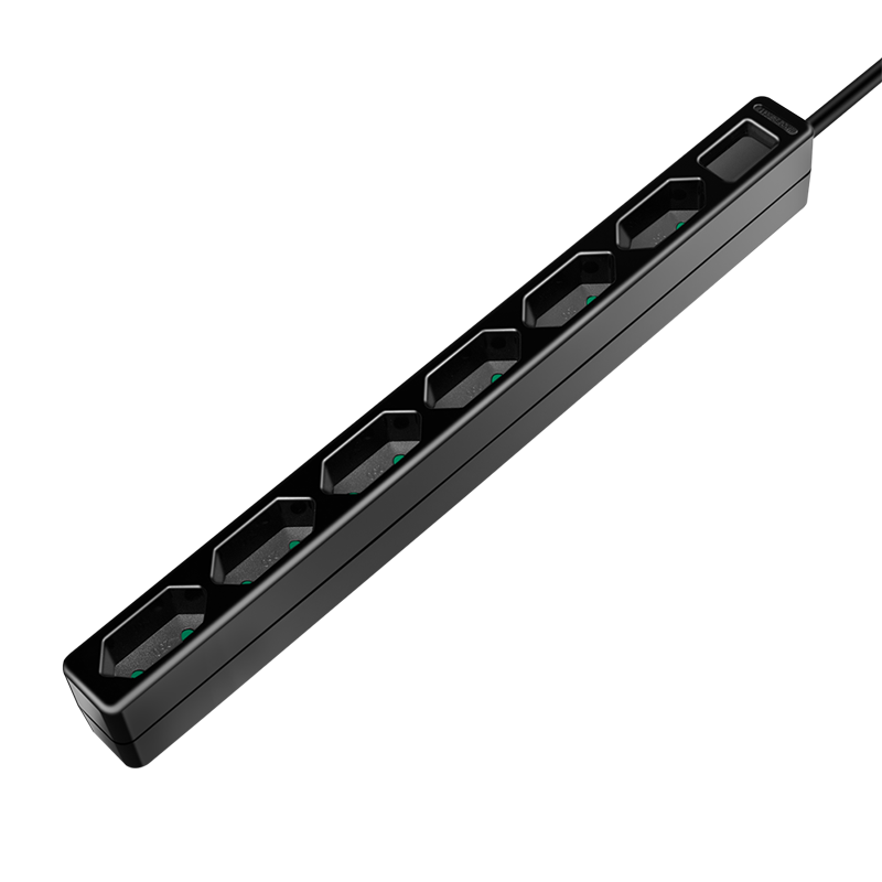 Prelungitor, LogiLink, 6 prize, 1.5m, Negru