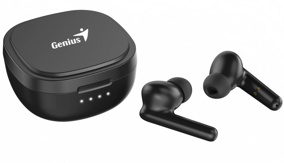 Casti genius hs-m910bt true wireless intraauriculare microfon bluetooth 5.0 usb c negru