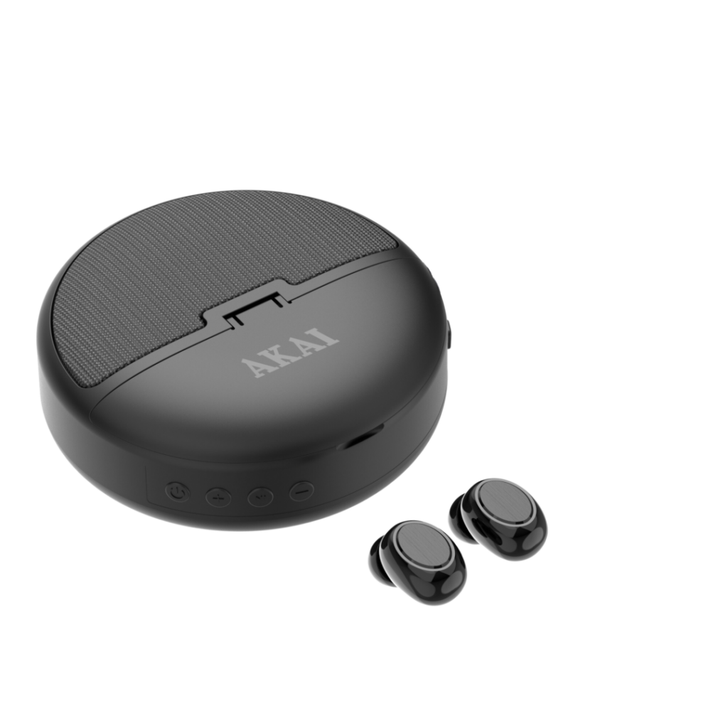 Casti In-Ear Akai BTE-J500BT, True Wireless, Bluetooth, Cu boxa, Negru