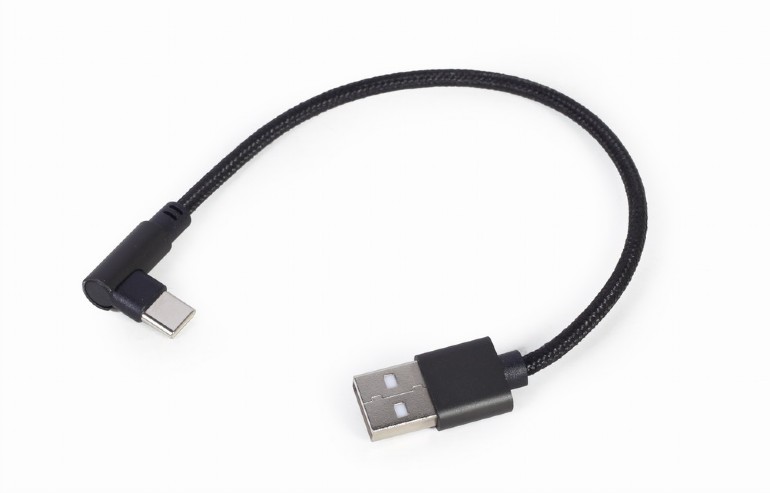 Cablu alimentare si date Gembird, USB 2.0 (T) la USB 2.0 Type-C (T), 0.2m, Negru, CC-USB2-AMCML-0.2M