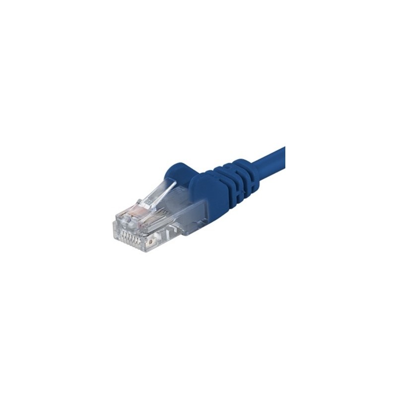 Cablu Patchcord UTP RJ45-RJ45 Cat.5e 10m, albastru, cupru integral, 26AWG