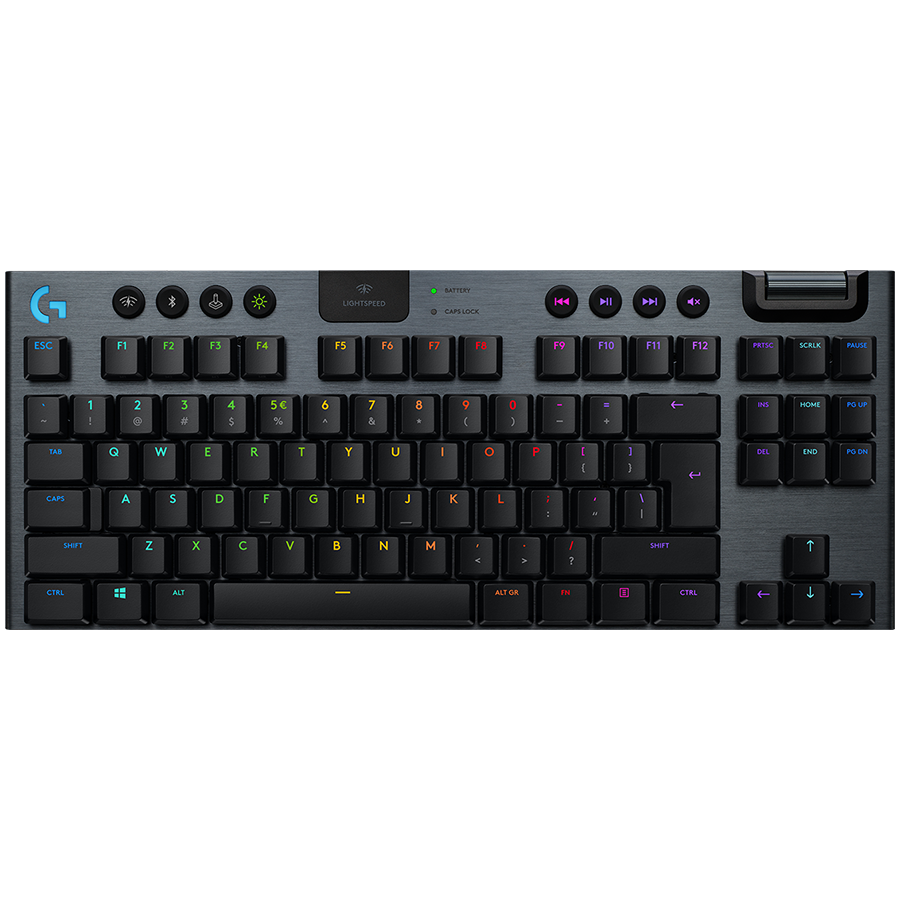 Tastatura Mecanica Gaming Logitech G915 X TKL, Tactile, LightSpeed, Low-Profile, Wireless, Negru