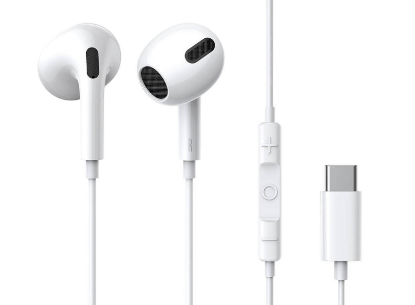 CASTI Baseus Encok C17, pt smartphone, control volum + microfon pe fir, conectare prin cablu USB Type-C, lungime cablu 1.1m, alb „NGCR010002” (timbru verde 0.18 lei) – 6932172604264