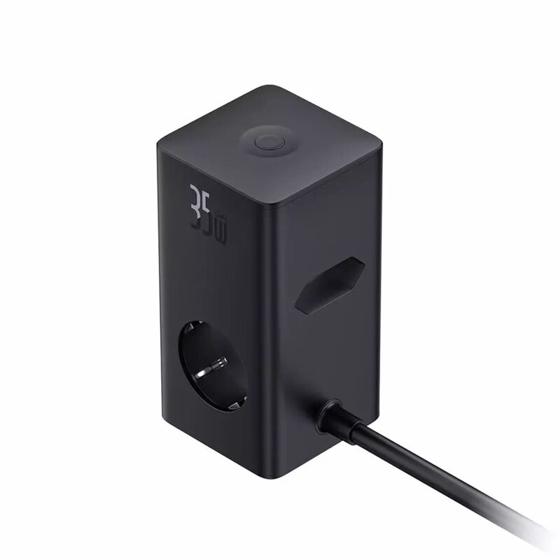 Incarcator de retea Baseus PowerCombo, cu prelungitor, 35W, 3x AC, 2x USB-C, 2x USB-A, 1.5m, Negru 4 Incarcator de retea Baseus PowerCombo, cu prelungitor, 35W, 3x AC, 2x USB-C, 2x USB-A, 1.5m, Negru - imagine 4
