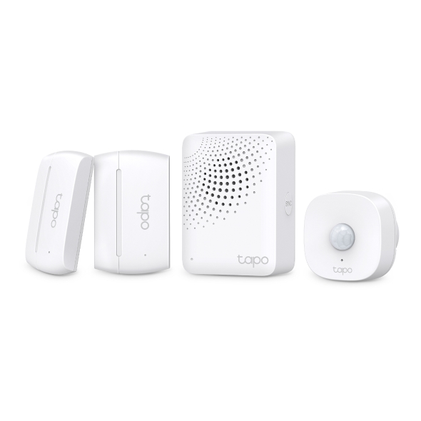 KIT senzori TP-Link, include 1 x HUB Tapo H100, 1 x senzor miscare Tapo T100, 2 x senzor de contact Tapo T110