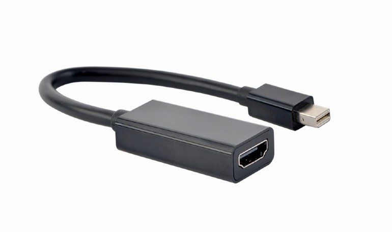 adaptor video Gembird, Mini-DisplayPort (T) la HDMI (M), rezolutie maxima 4K la 30Hz, Negru, A-mDPM-HDMIF4K-01