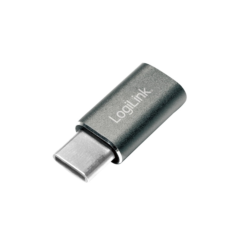 Adaptor LOGILINK, pentru smartphone, USB 3.0, USB Type-C (T) la Micro-USB (M), argintiu