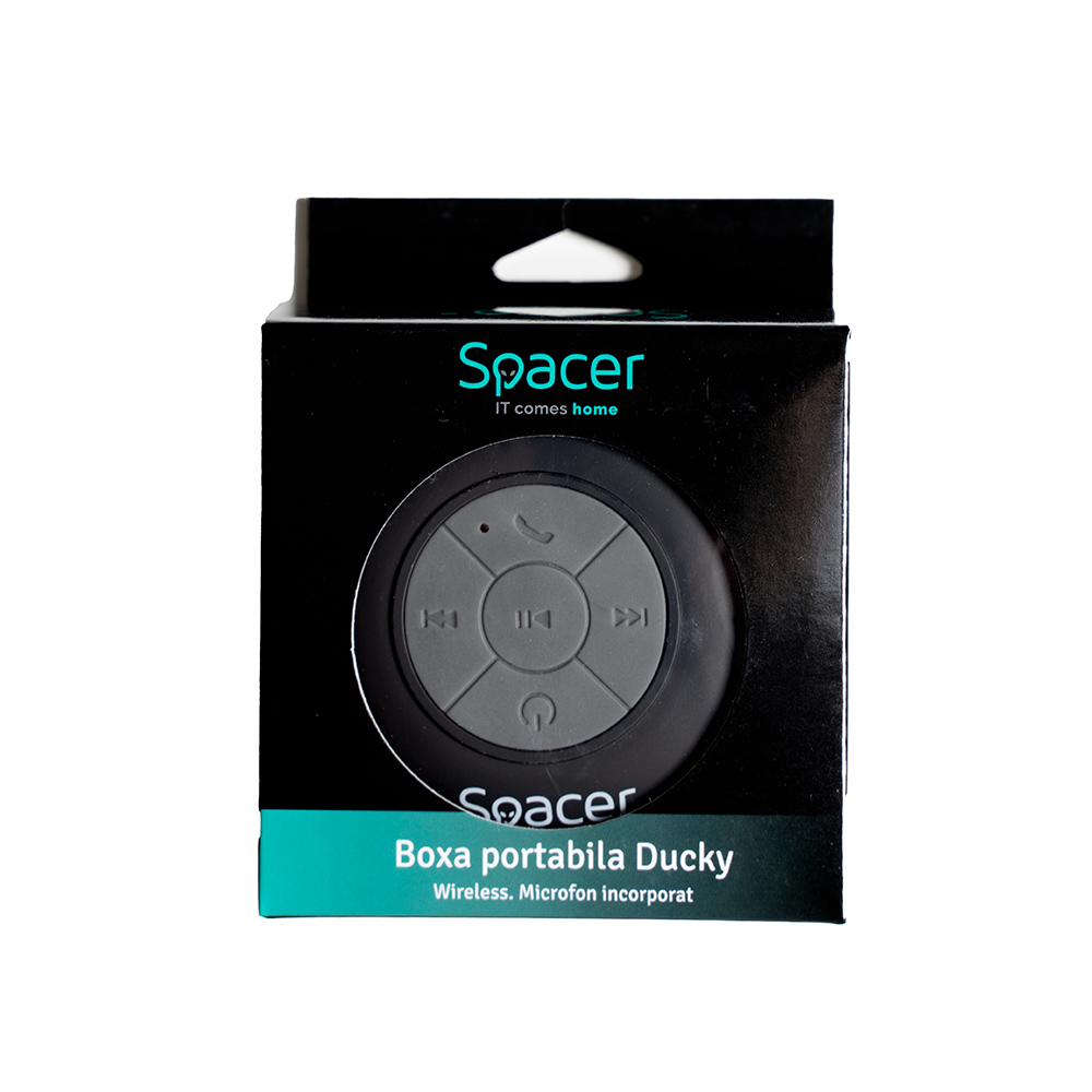 Boxa Portabila Spacer Ducky, 3W, Bluetooth, Microfon, Negru 4 Boxa Portabila Spacer Ducky, 3W, Bluetooth, Microfon, Negru - imagine 4