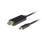 Cablu adaptor USB-C tata la HDMI tata, USB 3.2 gen.2, HDMI 2.0, Lanberg 43678, FHD-144Hz, 4K-60Hz, 18Gb/s, 300cm, negru