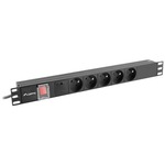 Prelungitor Rack PDU 1U, Lanberg, 5 x 230 V, 16 A, 2 m, Negru