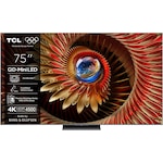 Televizor TCL QD-MiniLed 75C8K, 189 cm, Smart Google TV, 4K Ultra HD, 100Hz, Sunet Bang & Olufsen, Clasa D (Model 2025)