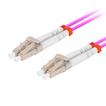 Cablu retea fibra optica cu lungime 10 m si conectori LC/UPC-LC/UPC, Lanberg Z32334, MM, DUPLEX 3.0MM OM4 50/125 LSZH, violet