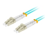 Cablu retea fibra optica cu lungime 3 m si conectori LC/UPC-LC/UPC, Lanberg Z32329, MM, DUPLEX 3.0MM OM3 50/125 LSZH, albastru Albastru 3 m