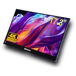 Monitor Portabil Verbatim Touchscreen LED IPS 10-point capacitive multi-touch, 17.3”, Rezolutie Ultra HD 4K, 6ms, boxe integrate, HDR, FreeSync, 2x USB-C, HDMI, USB, Audio out, carcasa aluminiu, model PMT-17-4K