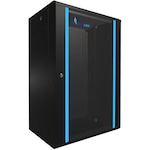 Dulap rack 19″, Cabinete metalice, 18U 600×450, montare pe perete, cadru autoasamblabil, panouri laterale detasabile, pentru switch-uri server UPS, negru, EXTRALINK