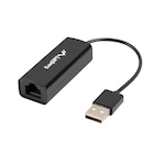 Placa de retea Lanberg 41869, USB 2.0 tata la RJ-45 mama, adaptor Ethernet, internet 10/100 Mb/s, cablu 10 cm, neagra