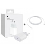 Set incarcator de retea 220V Apple, MUVV3ZM/A, 20W, USB-C + cablu, Type-C – Type-C, alb