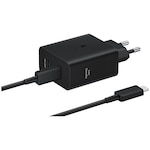 incarcator retea Samsung Super Fast Charger Adapter Duo 50W, 2 x USB Type-C, cablu Type-C - Type-C (5A) inclus, Negru 1 incarcator retea Samsung Super Fast Charger Adapter Duo 50W, 2 x USB Type-C, cablu Type-C - Type-C (5A) inclus, Negru