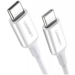 Cablu alimentare si date Ugreen, US264, Fast Charging Data Cable pt. smartphone, USB Type-C la USB Type-C 60W/3A, nickel plating, PVC, 2m, alb