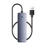 Hub 4 in 1 Baseus UltraJoy Lite 50 cm USB-A la 4x USB 3.0 + USB-C 5V (gri)