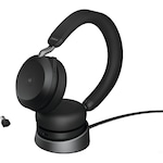 Casti Wireless Jabra Evolve2 75 MS Stereo, USB Type-C, Microfon, Stand Negru