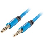 Cablu audio Jack 3.5mm, Lanberg, 1m, 3 pini, albastru 1 Cablu audio Jack 3.5mm, Lanberg, 1m, 3 pini, albastru