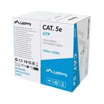 Cabluri LAN Lanberg UTP 5e 100m, 4 perechi, 0.45mm, sarpe, gri
