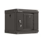 Cabinet metalic rack 10″ 4U 300x300mm, usa din sticla, negru