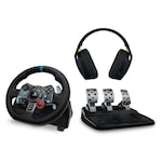 Volan cu pedale si casti Logitech G29 Driving Force Racing PC, PS3, PS4, PS5 + Logitech G435 Negru