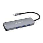 Verbatim USB-C Pro Multiport Hub CMH-08, 8 Port /HDMI, USB-A, USB-C PD, SD, microSD slot/, Silver