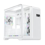 Carcasa 1stPLAYER® Gaming RT5-Wh, afisaj digital, 3 ventilatoare aRGB infinity efect, telecomanda, Micro-ATX, alb